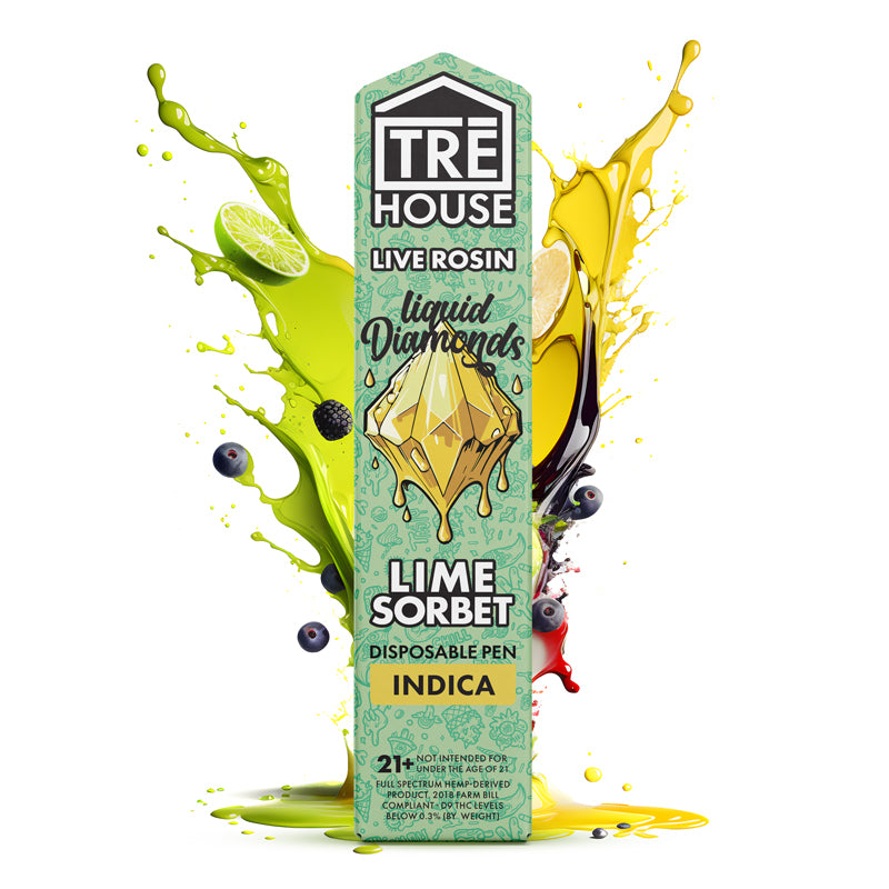 Live Rosin Liquid Diamonds Vape Pen - Lime Sorbet – Indica – 2g